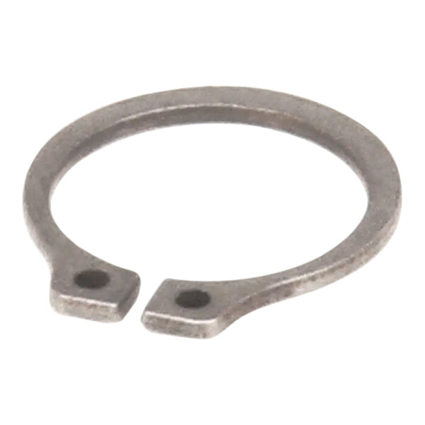 A close-up of a Hobart retaining ring with two holes in it.