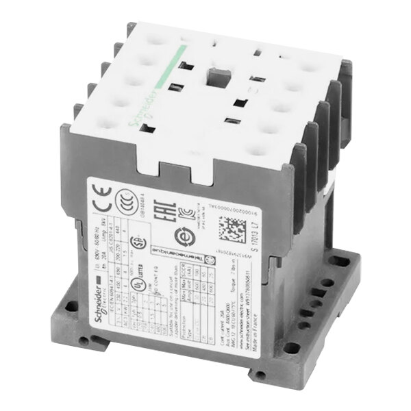 A white and grey Hobart contactor for electrical use.