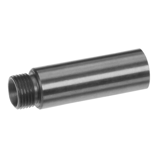 A black metal cylinder with a threaded hole.