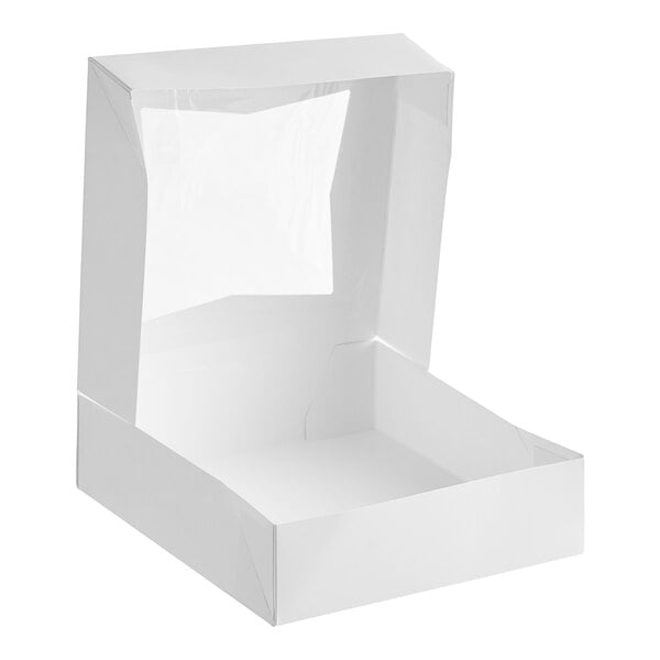 A white box with a clear lid.