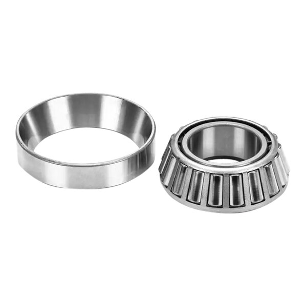 A close-up of a silver Hobart roller bearing.