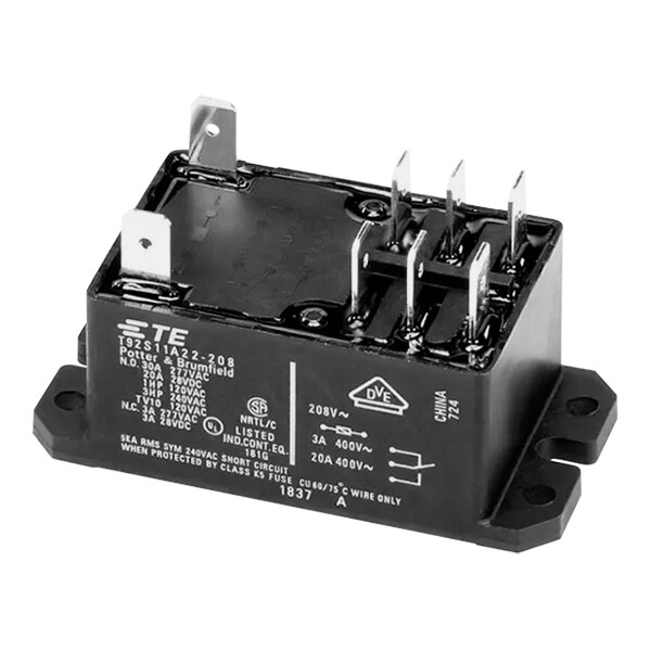 A black Hobart relay with white text on it.