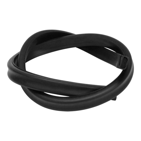 A black rubber door gasket for a Hobart vertical door on a white background.
