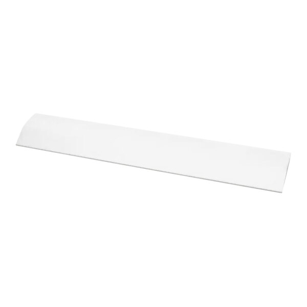 A white rectangular Hobart bowl scraper with a black handle.