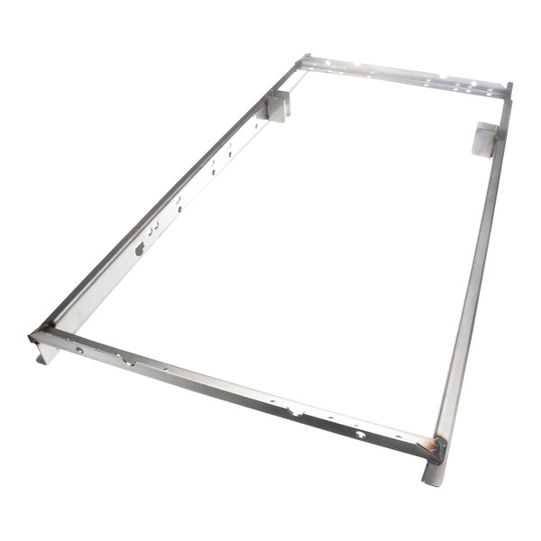 A metal Hobart weldment cradle frame with holes.