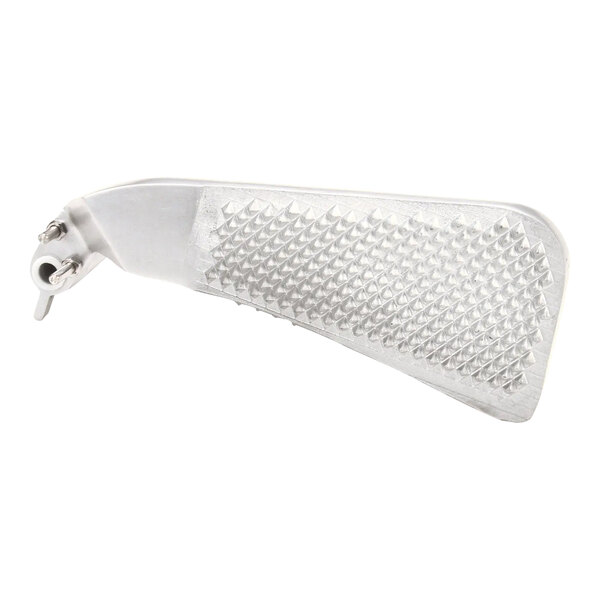 A white Hobart meat pusher assembly with silver screws.