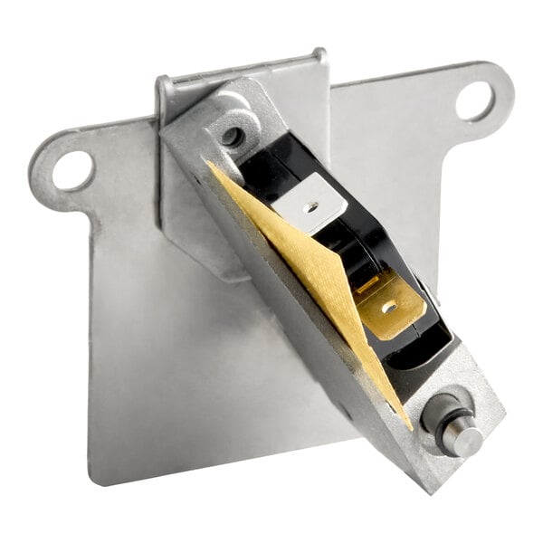 A metal and plastic door switch assembly for Hobart equipment.