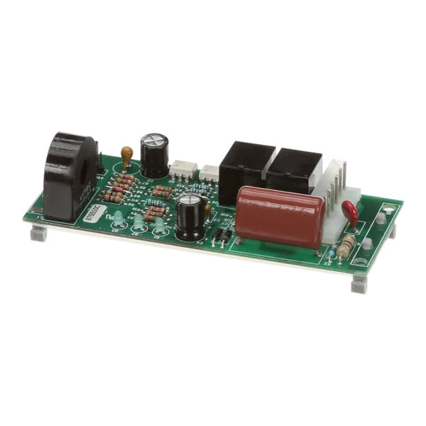 A green Hobart circuit board with black and brown components.