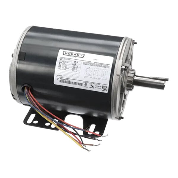A black electric motor with wires.