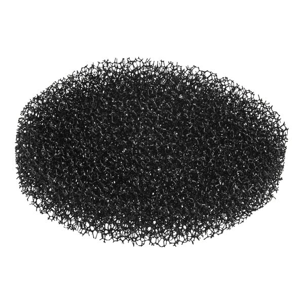 A black scrunched up Lavex coarse particulate filter.