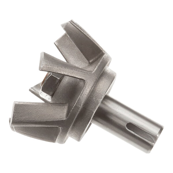 A close-up of a metal cylinder with a small hole in it.