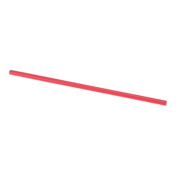 A red plastic rod with a white background.