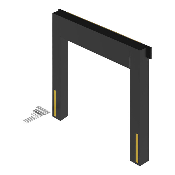 A black rectangular vinyl dock seal with a gold stripe on the edge.