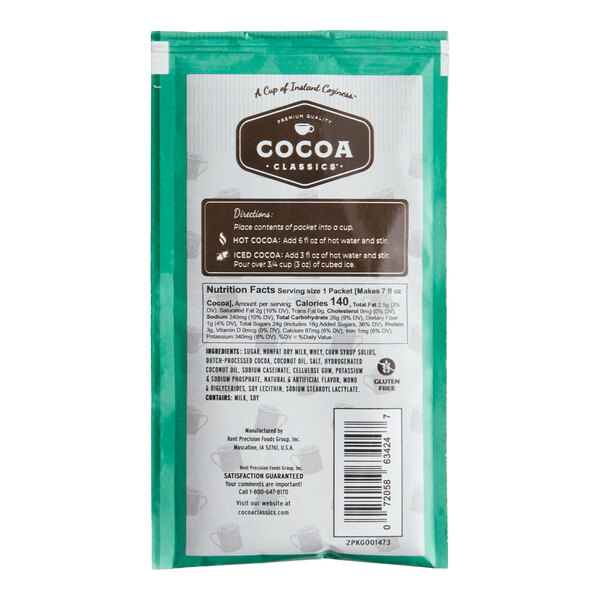 Cocoa Classics Mint and Chocolate Cocoa Mix Packet - 72/Case