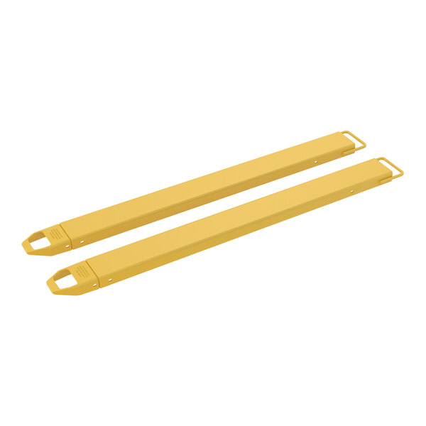 A pair of yellow metal rectangular objects.