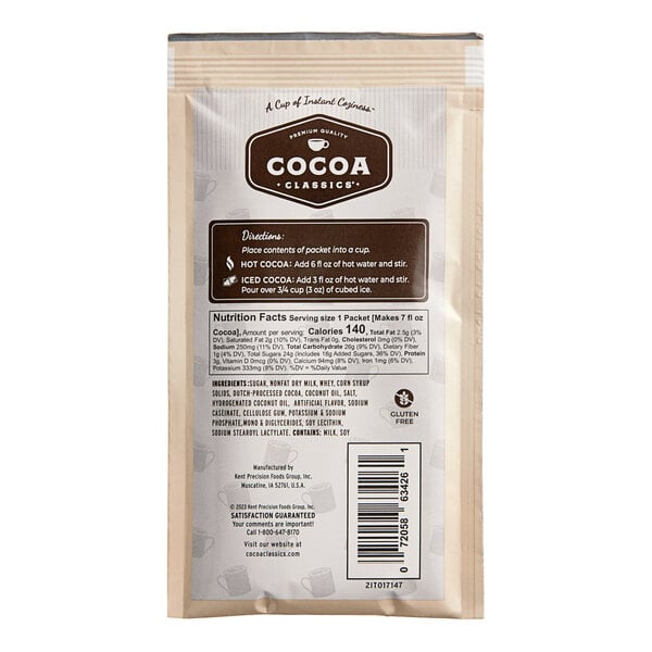 A package of Cocoa Classics French Vanilla and Chocolate Cocoa mix packets.
