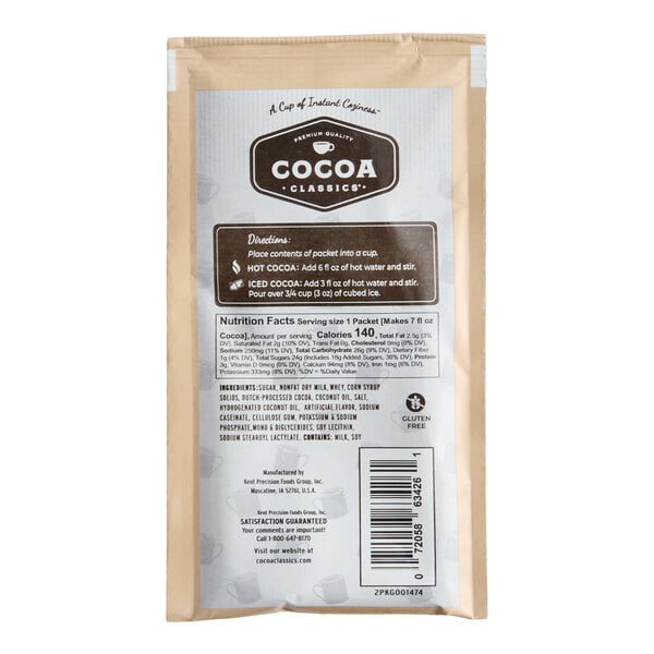 Cocoa Classics French Vanilla and Chocolate Cocoa Mix Packet - 72/Case