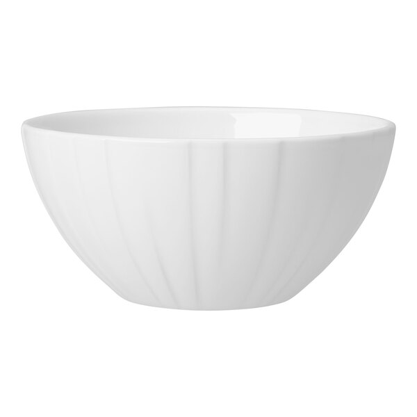 A Steelite Alina white china bowl with a curved design.