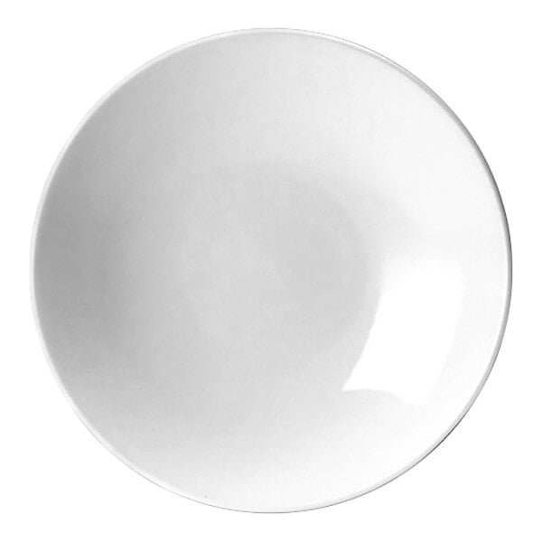 A white Steelite round coupe bowl.
