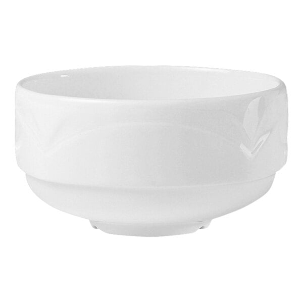A Steelite white bowl with a design on it.