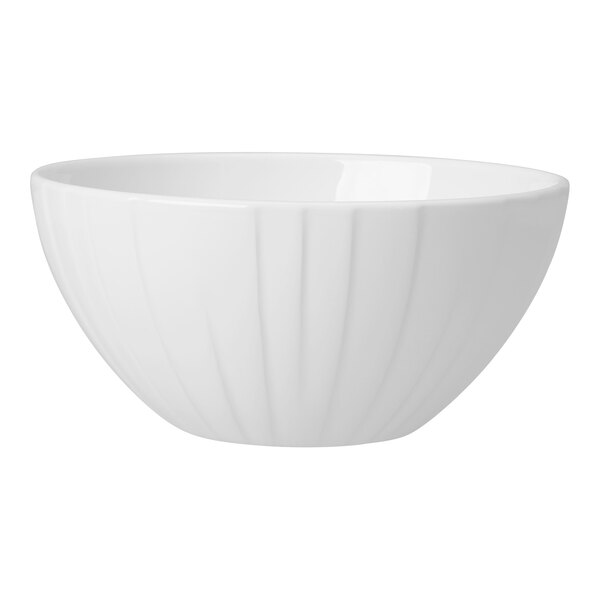 A Steelite Alina white bowl with a curved design.