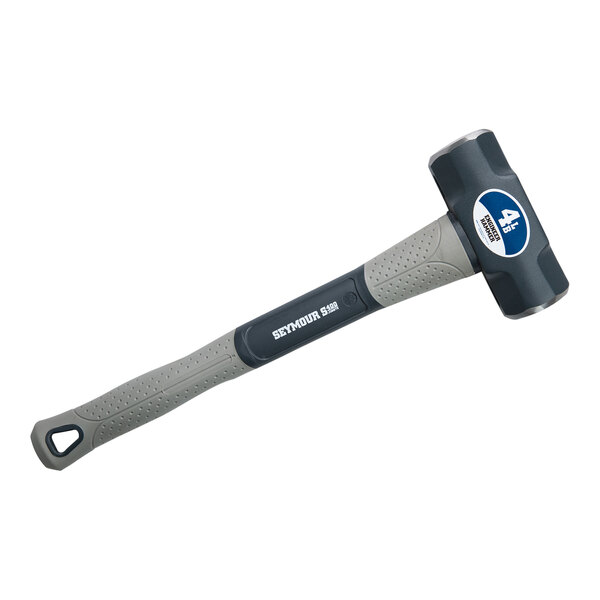 A Seymour Midwest engineer hammer with a grey and black handle.