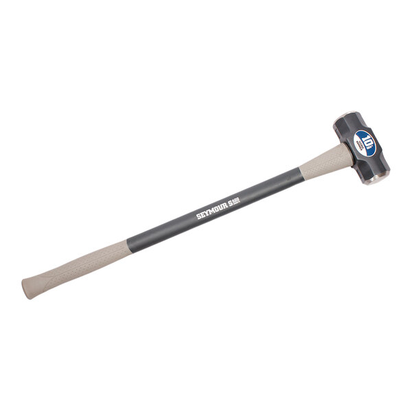 A Seymour Midwest S400 Jobsite Sledge Hammer with a fiberglass handle.