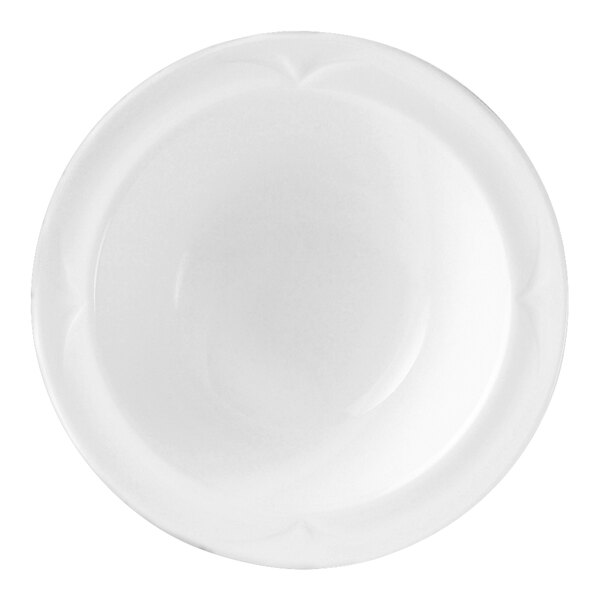 A Steelite Distinction Bianco white bowl with an embossed rim.