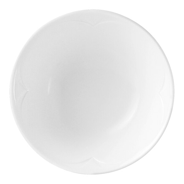 A Steelite white bowl with an embossed design.