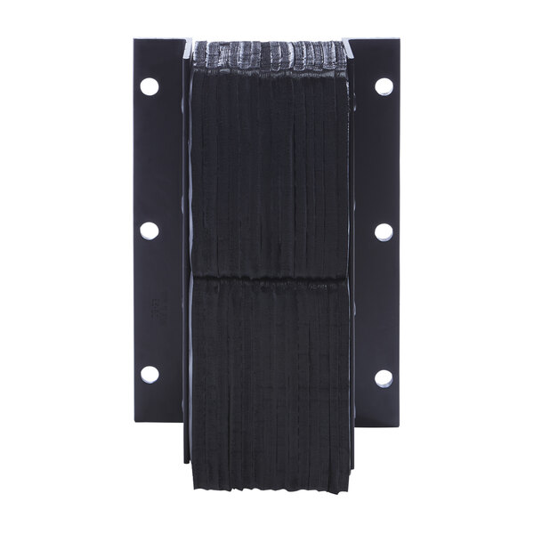 A black rectangular Ideal Warehouse dock bumper with holes and brackets.
