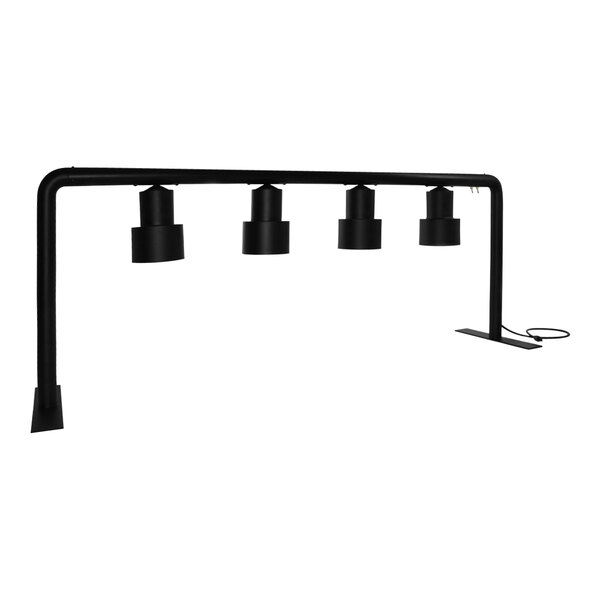 A black freestanding Hanson Heat Lamp with four bulbs.