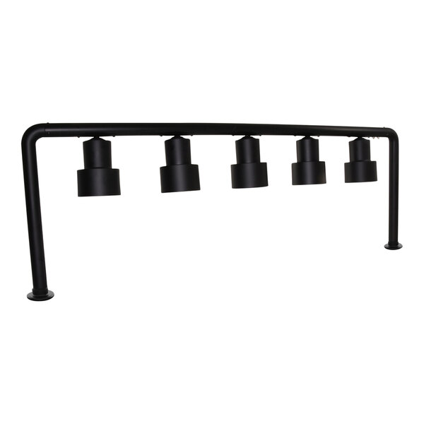 A black Hanson Heat Lamp fixture with five bulbs.