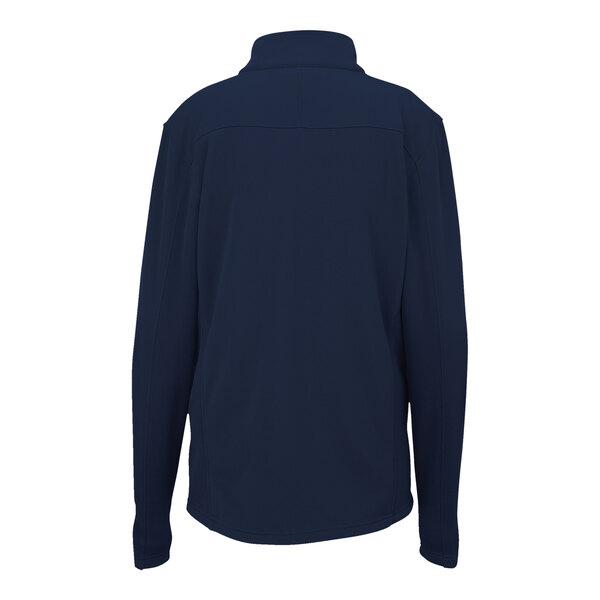 A navy blue Edwards fleece jacket with a full zipper.