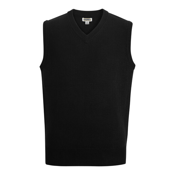 Edwards 4561 Unisex Customizable Black Jersey Knit Vest - Acrylic - 4X