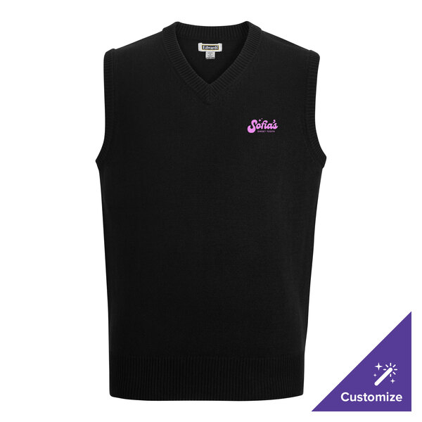 Edwards 4561 Unisex Customizable Black Jersey Knit Vest - Acrylic - 4X