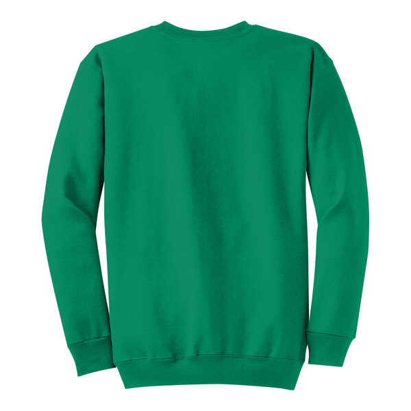 A green Port & Company sweatshirt with white lettering on the front.