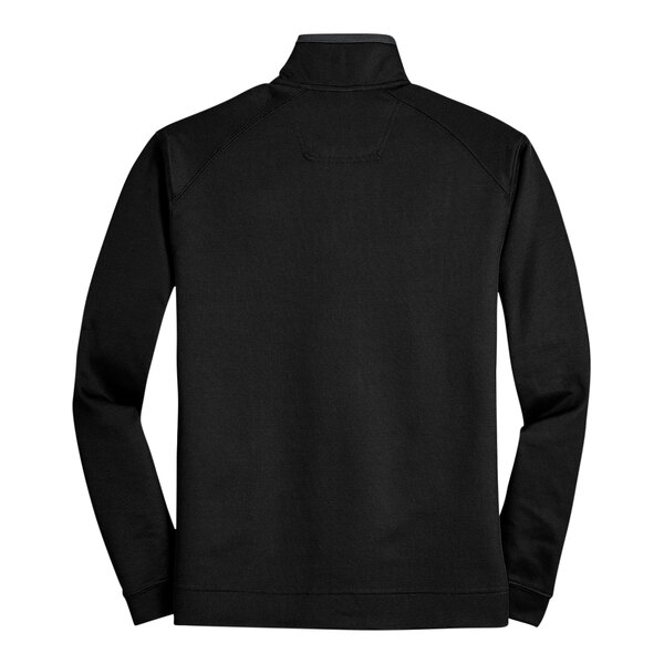 A black Port Authority quarter-zip pullover with a vertical texture.