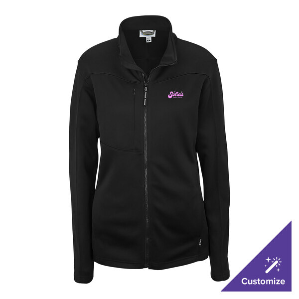 Edwards 6440 Women's Customizable Black Performance Tek Full-Zip Sweater / Jacket - Fleece - Extra Small