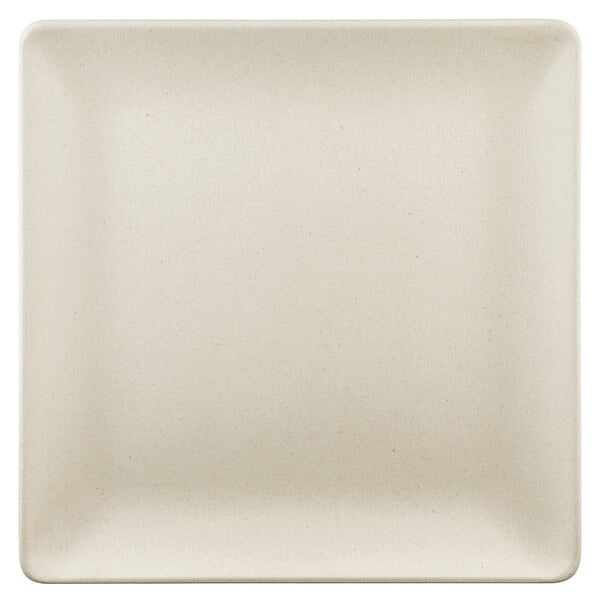 An Elite Global Solutions Papyrus-colored square plate.