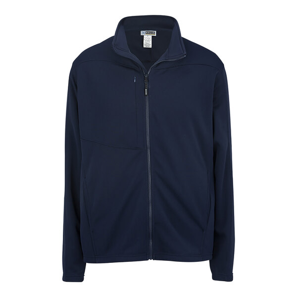 A navy blue Edwards fleece full-zip jacket.