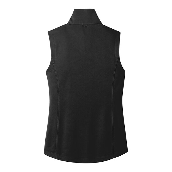 A black Port Authority women's fleece vest.