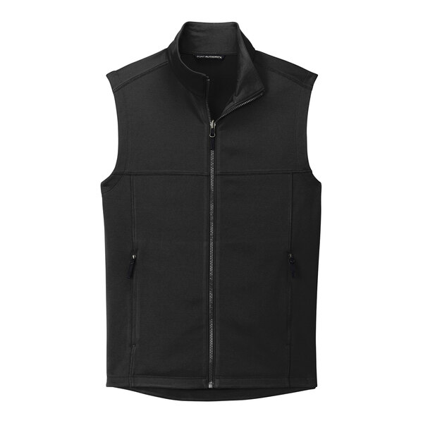 A black Port Authority vest with a zipper.