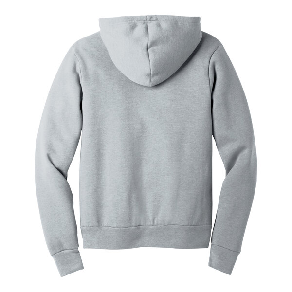 A Bella + Canvas athletic heather sponge fleece pullover hoodie sweatshirt in grey.