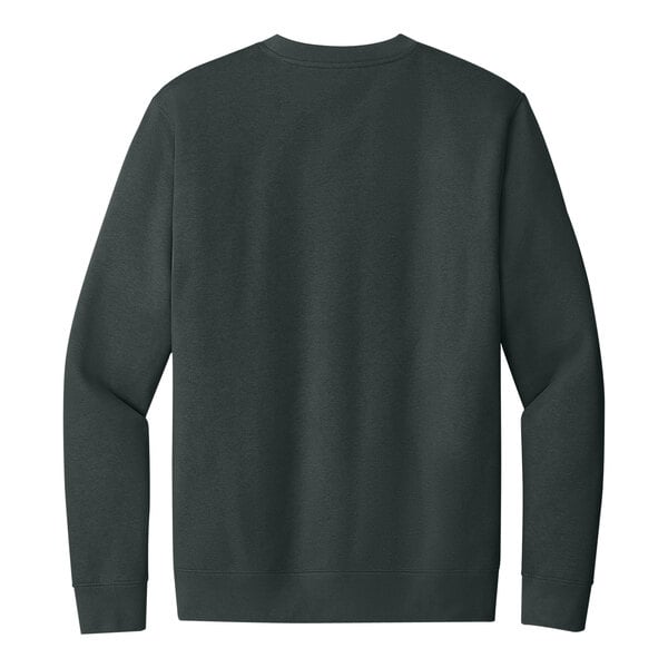 A back view of a charcoal District fleece sweatshirt with long sleeves.