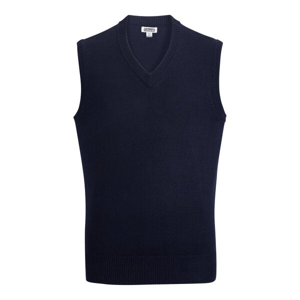 Edwards 4561 Unisex Customizable Navy Jersey Knit Vest - Acrylic - S