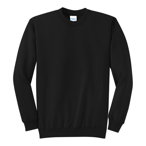A black Port & Company Core Fleece sweatshirt.