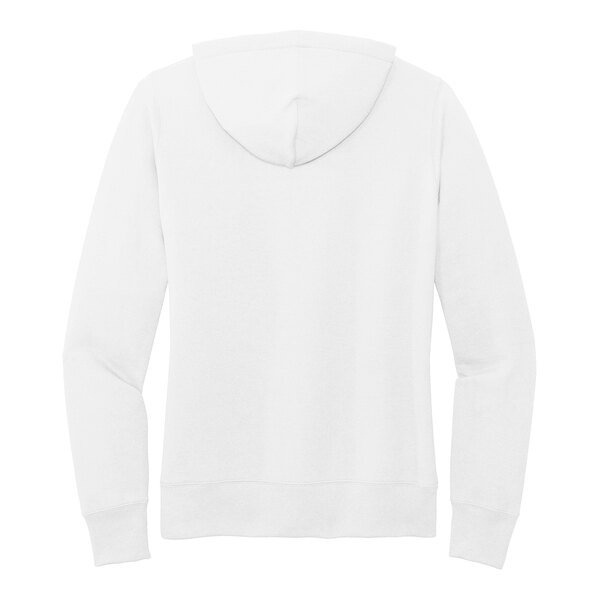 A white Port & Company hoodie sweatshirt with a hood.