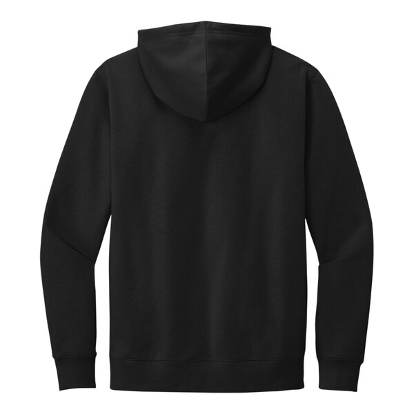 A black District hoodie with a hood.