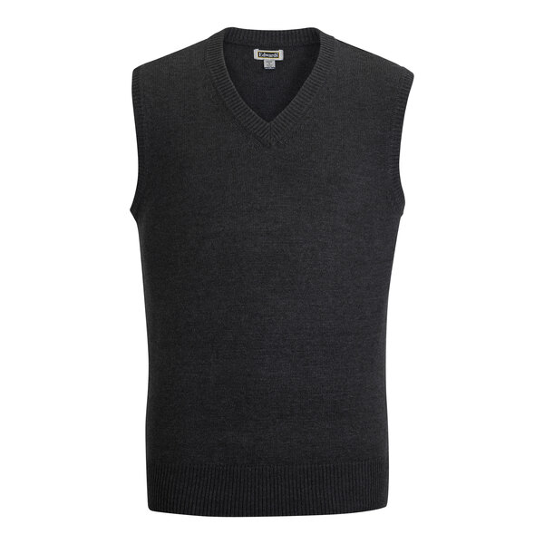 An Edwards charcoal jersey knit vest.