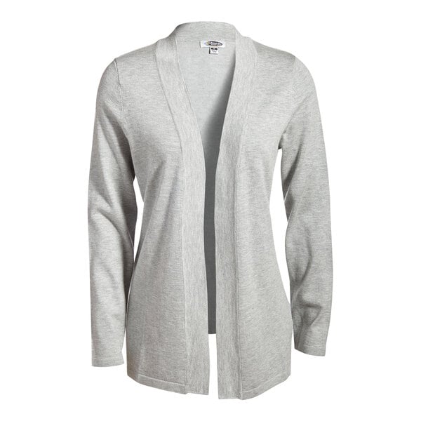 Edwards 7056 Women's Customizable Gray Heather Shirttail Cardigan - Cotton / Acrylic / Nylon Blend - XL